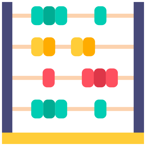 lustración vectorial de un ábaco de colores para contar y calcular.
